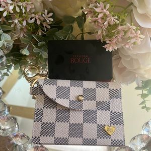 Checkered card holder wallet